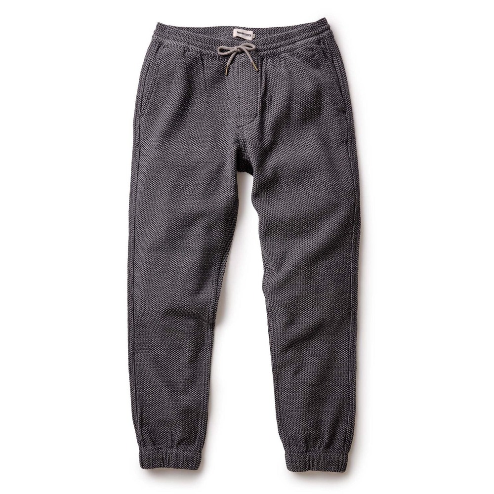 Taylor Stitch Apres Pant Charcoal Sashiko Textured Organic Cotton Jogger L